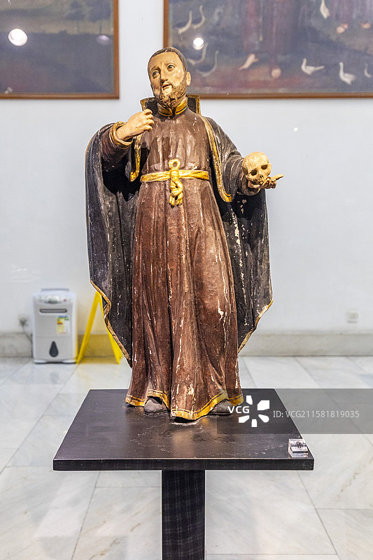 澳门天主教艺术博物馆展品圣依纳爵像图片素材