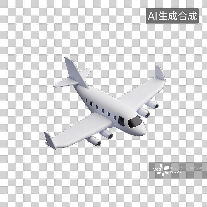【AI数字艺术】卡通飞机模型纯净背景下的飞机玩具图片素材