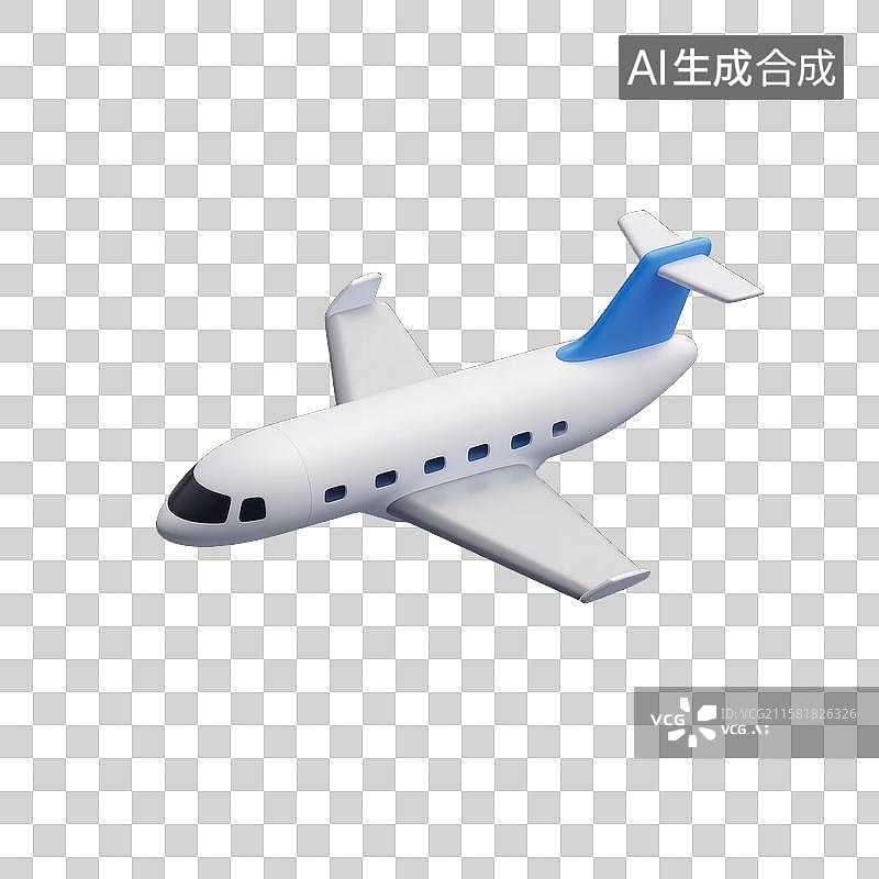 【AI数字艺术】卡通飞机模型纯净背景下的飞机玩具图片素材
