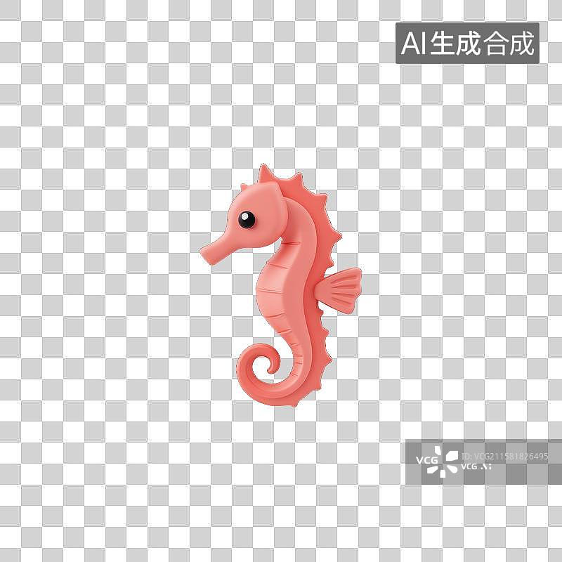 【AI数字艺术】海洋生物的卡通世界卡通海马素材图片素材