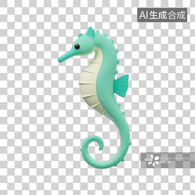 【AI数字艺术】海洋生物的卡通世界卡通海马素材图片素材