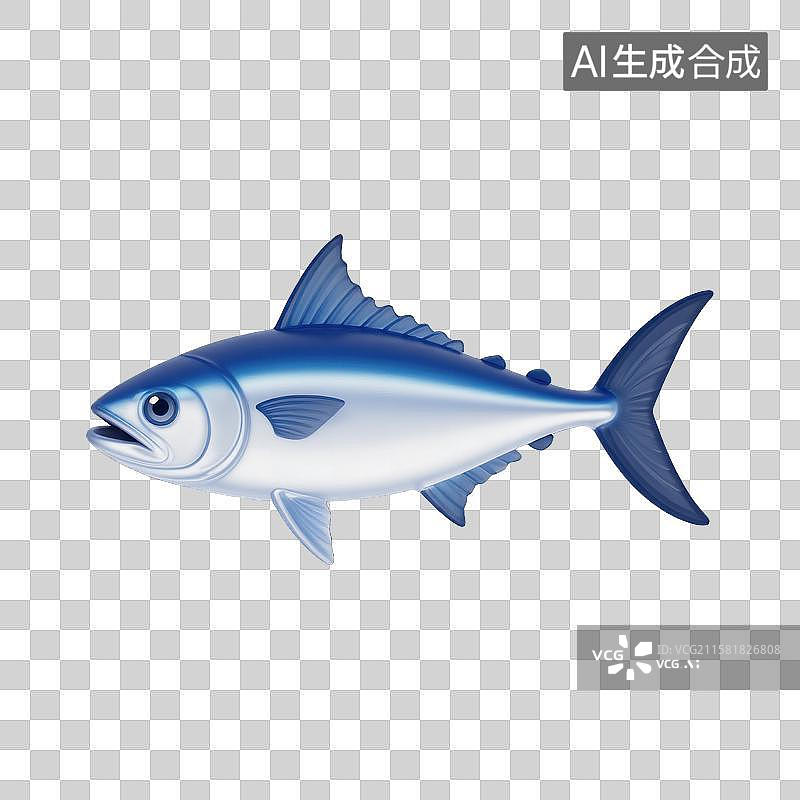 【AI数字艺术】海洋生物的趣味插画跃动的金枪鱼图片素材