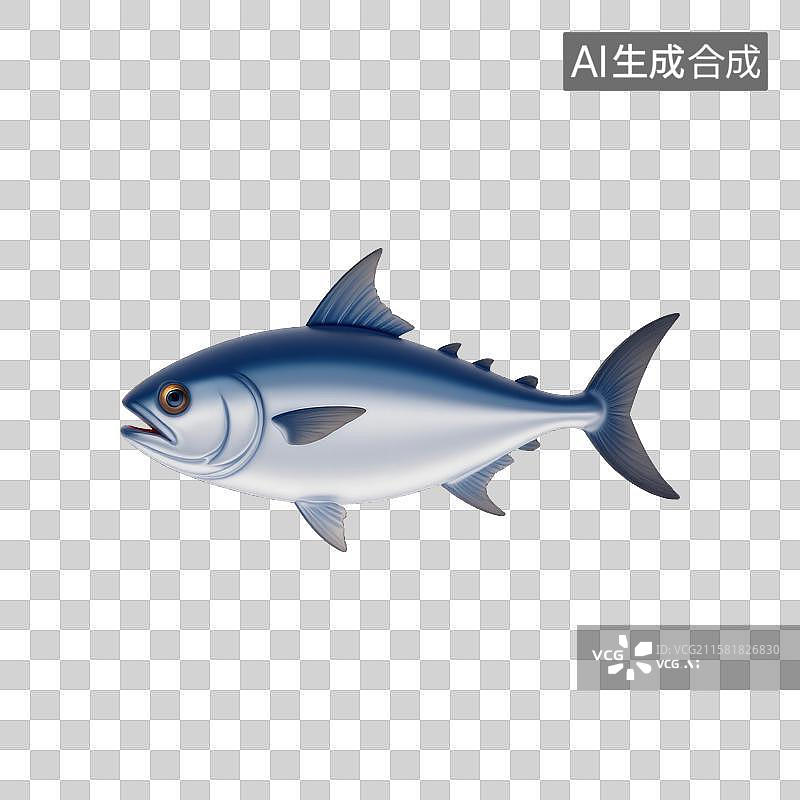 【AI数字艺术】海洋生物的趣味插画跃动的金枪鱼图片素材