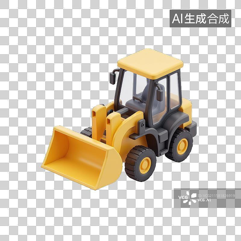 【AI数字艺术】迷你工程车铲车推土机素材图片素材
