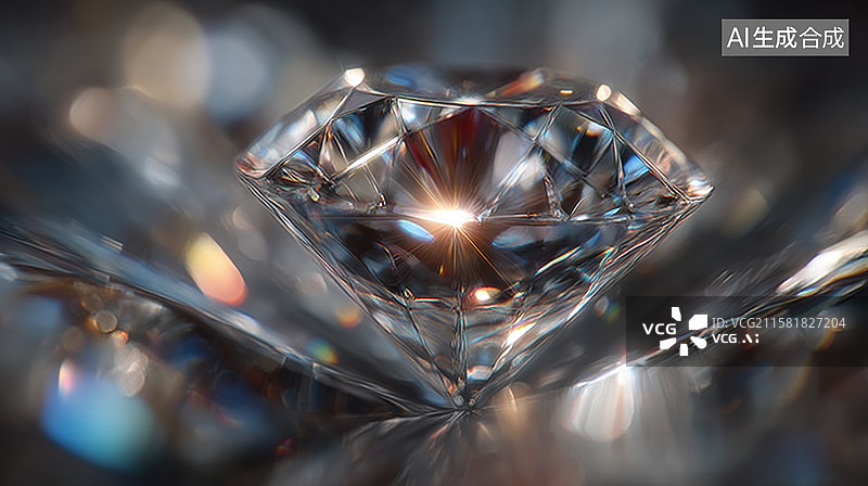 【AI数字艺术】闪耀的钻石特写图片素材