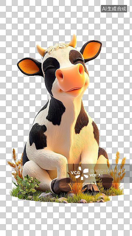 【AI数字艺术】奶牛草地图片素材