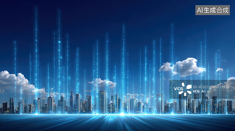 【AI数字艺术】数字城市景象图片素材