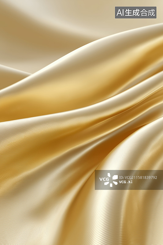 【AI数字艺术】金色丝绸纺织品图片素材