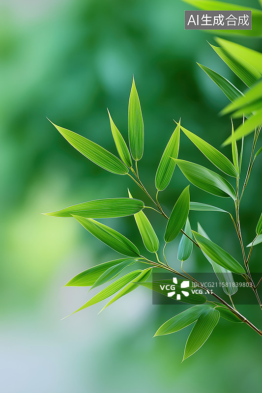 【AI数字艺术】竹子叶图片素材