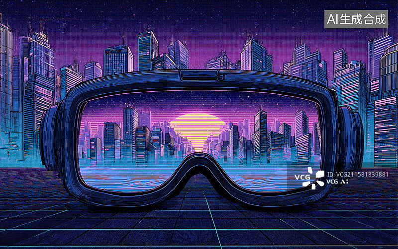 【AI数字艺术】未来城市夜景图片素材