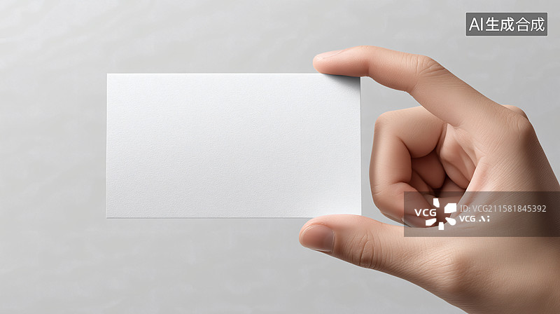 【AI数字艺术】手持空白名片特写图片素材
