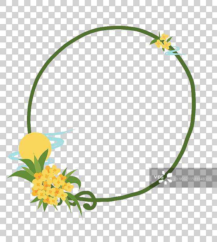 卡通桂花边框图片素材