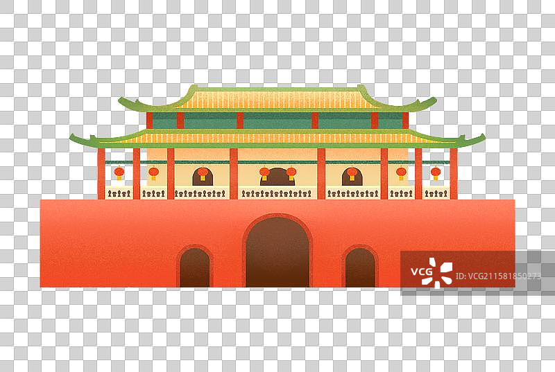 东莞迎恩门城楼插画元素图片素材