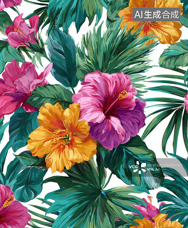 【AI数字艺术】花卉图案背景图片素材