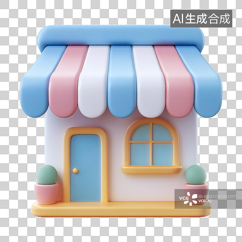 【AI数字艺术】简约的商店图标图片素材