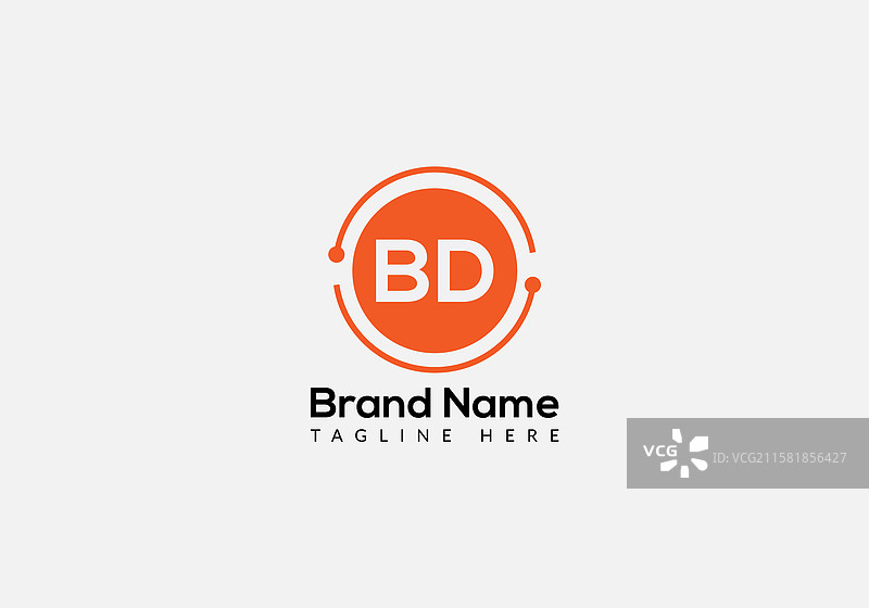 现代抽象字母BD首字母标志设计图片素材