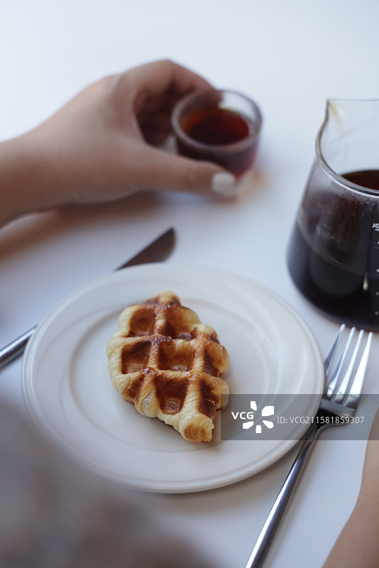 华夫饼与咖啡图片素材