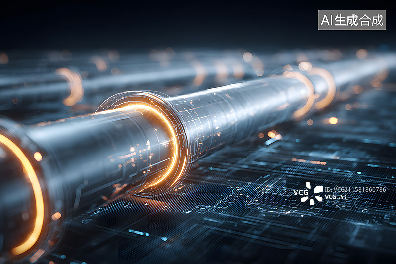 【AI数字艺术】高科技传输系统图片素材