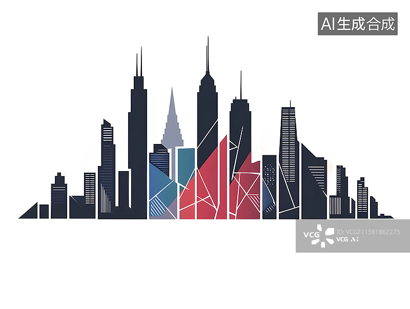 【AI数字艺术】简约风格的城市景观图片素材