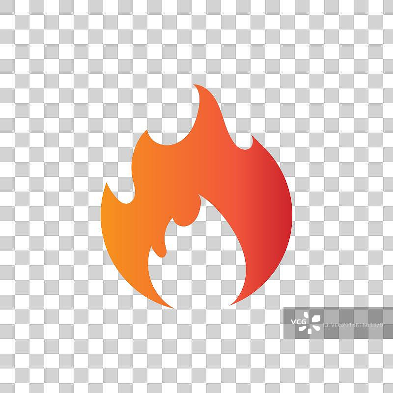 抽象风格的红色火焰在白色背景上图片素材