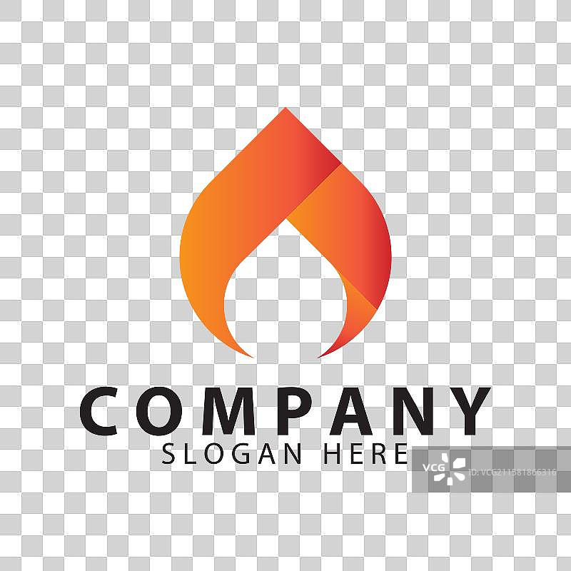 抽象风格的红色火焰在白色背景上图片素材