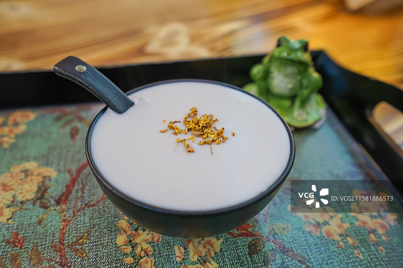 潮州，杏仁茶特写镜头图片素材