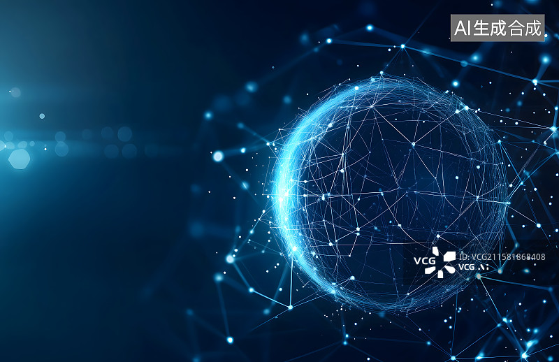 【AI数字艺术】全球互联，科技与地球图片素材