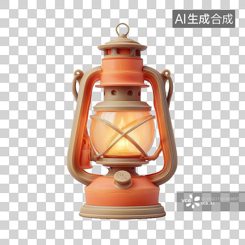 【AI数字艺术】复古的煤油灯图片素材