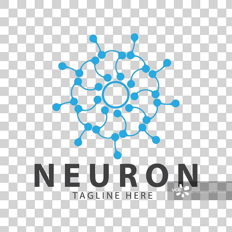 神经元标志或神经细胞标志设计分子图片素材