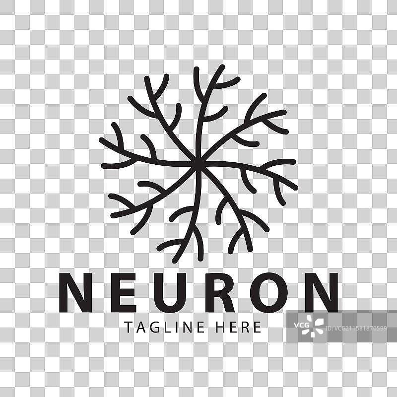 神经元标志或神经细胞标志设计分子图片素材