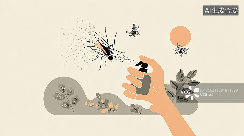 【AI数字艺术】消灭蚊虫守护健康，科学防治蚊虫传播疾病图片素材