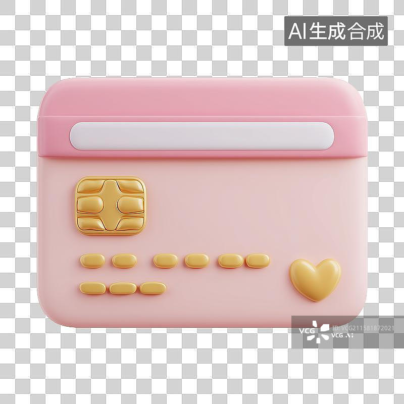 【AI数字艺术】卡通粉色银行卡图片素材