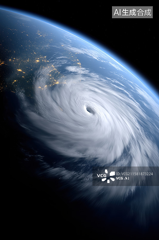 【AI数字艺术】卫星视角下的飓风图片素材
