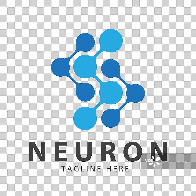 神经元标志或神经细胞标志设计分子图片素材