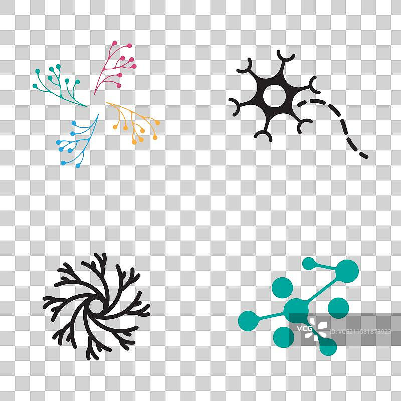 神经元标志或神经细胞标志设计分子图片素材