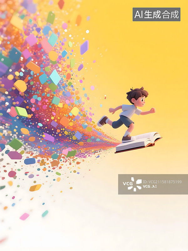【AI数字艺术】读书阅读的学生教育海报图片素材