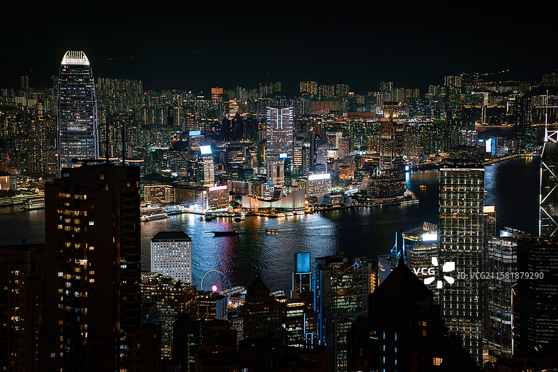 香港维多利亚港湾夜景图片素材