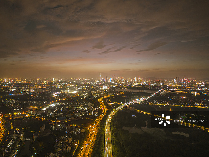 广州大学城夜景图片素材