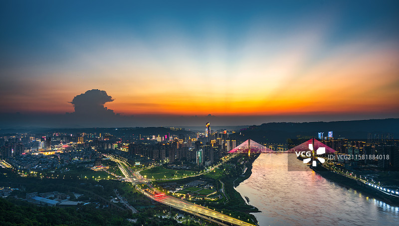 宜宾夜景图片素材