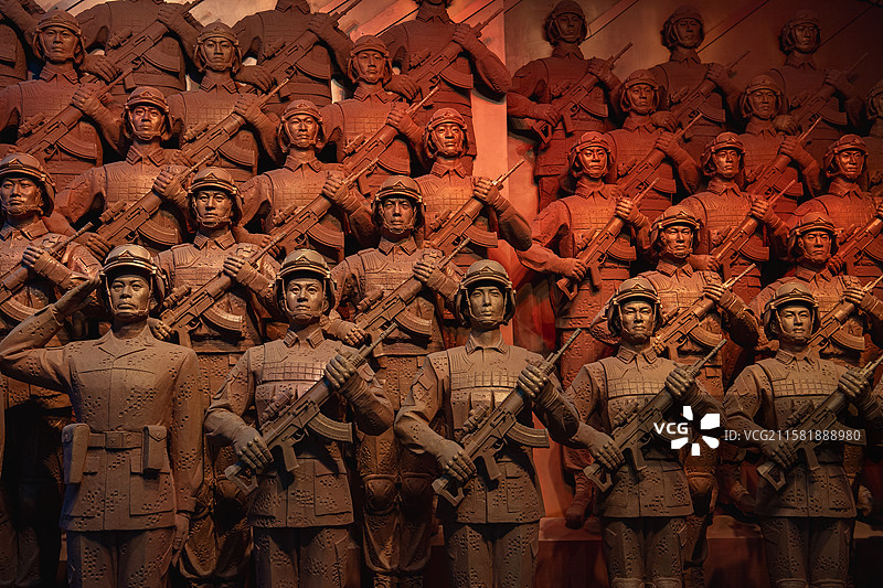 中国军事博物馆强军征程新时代人民军队雕塑图片素材