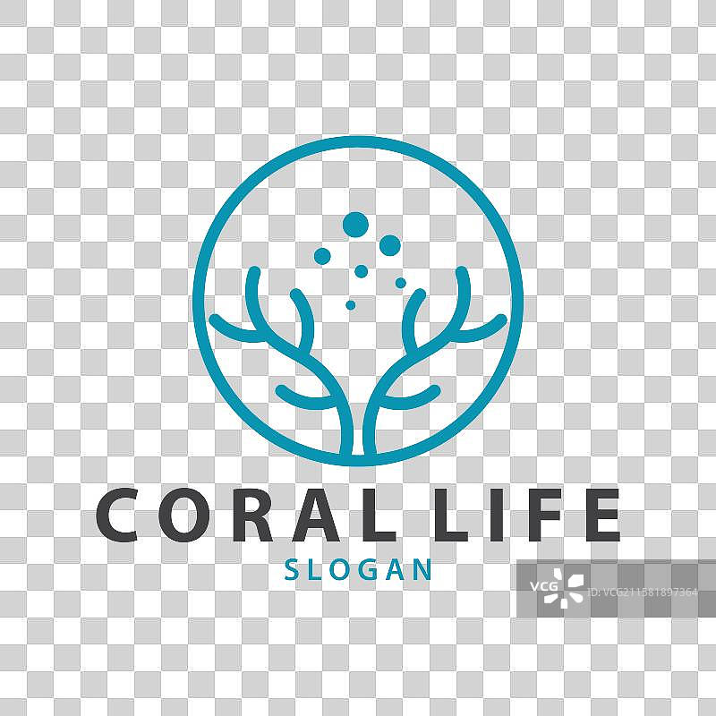 海藻标志 珊瑚标志 简约叶子标志图片素材