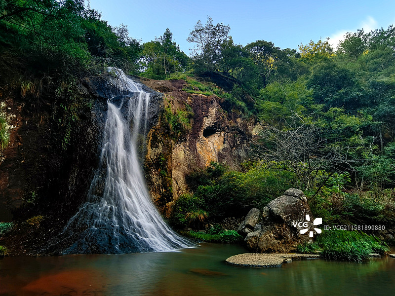 屏南鸳鸯溪喇叭瀑布图片素材