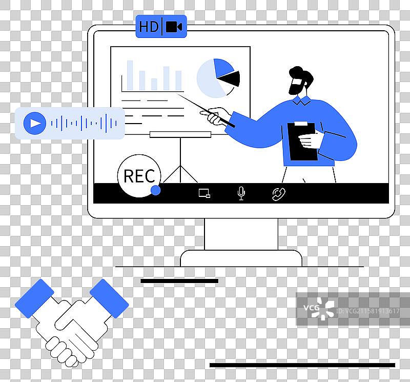 在线演示，演讲者解释图表图片素材