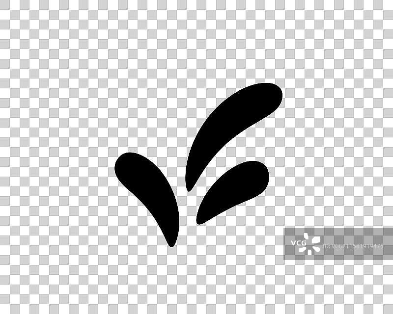 简单的黑色自然灵感叶子形状设计图片素材