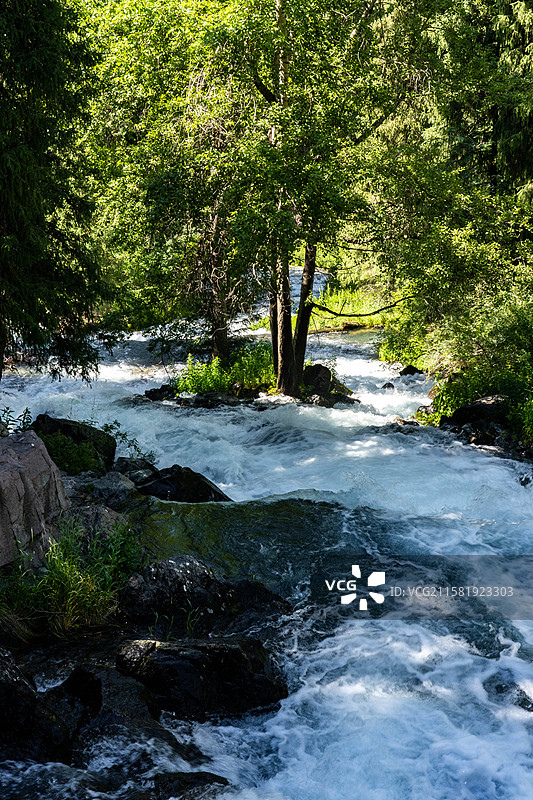 飞龙瀑 天山天池图片素材