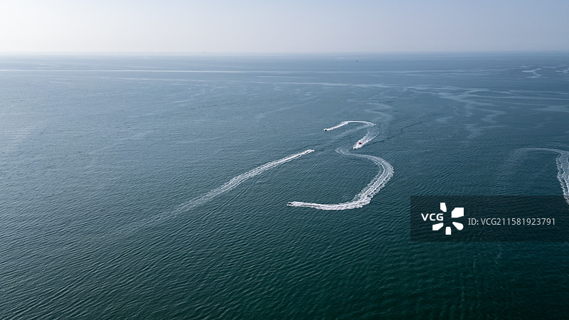 威海市那香海钻石沙滩浴场航拍图片素材