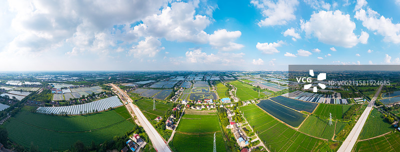 江苏靖江生祠镇夏日乡村风光航拍图片素材