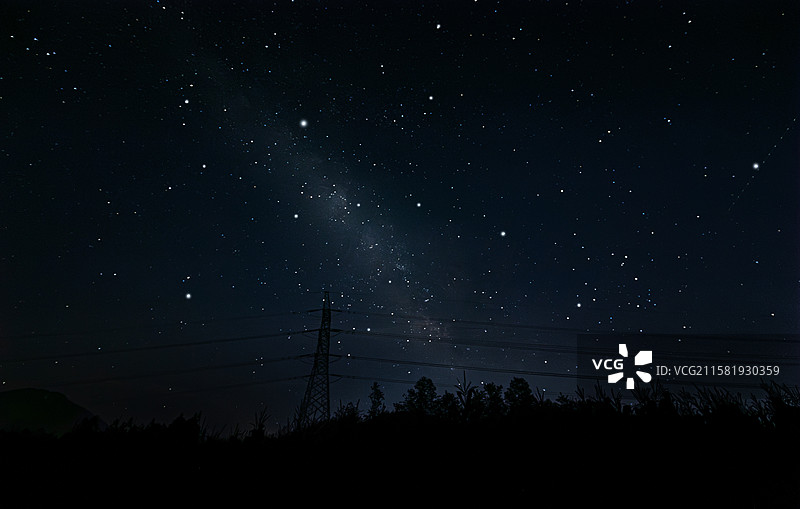 北川盖头山星空图片素材