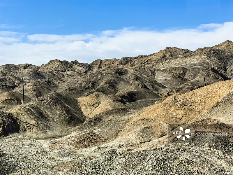 中国新疆托克逊县干沟峡谷甘沟峡谷风光，高昌至和静公路沿途风光图片素材