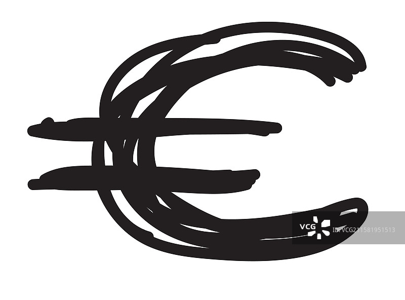 手绘欧元图标 欧洲货币符号 硬币图片素材